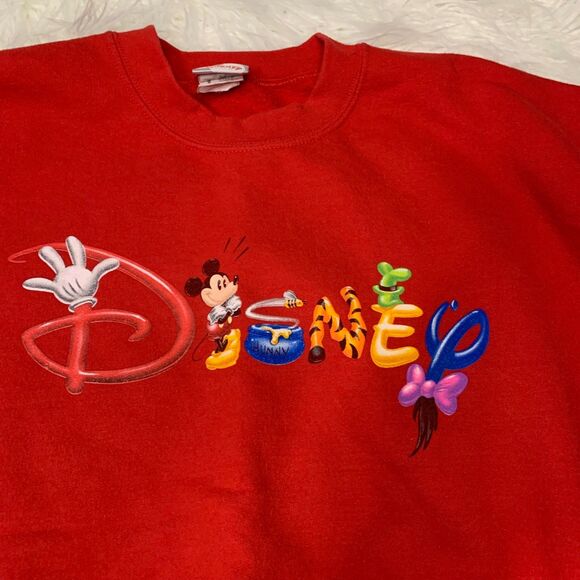 Vintage 90s Disney Character Spell Out Crewneck Sweatshirt Size M - Picture 1 of 6